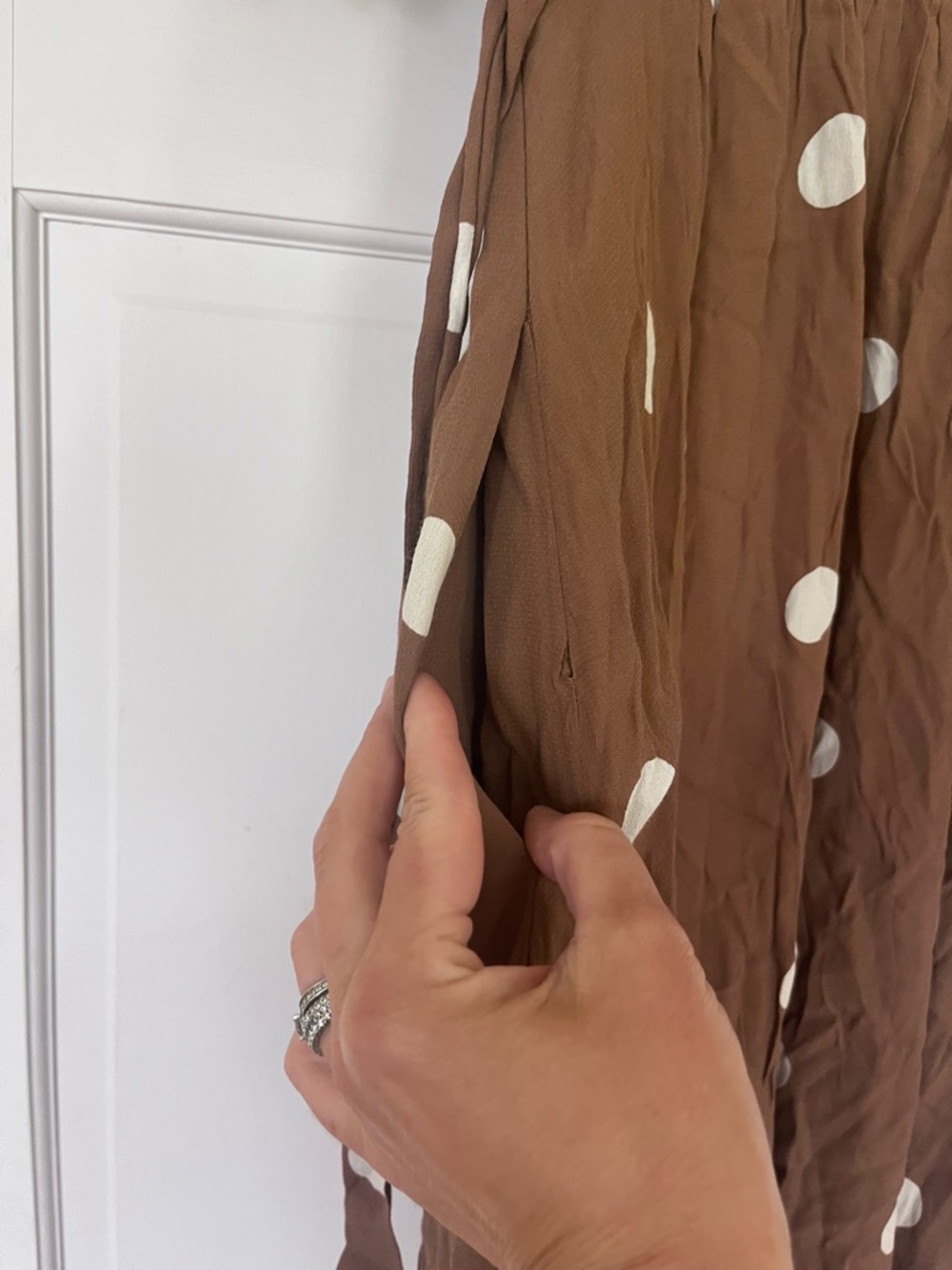 Anthropologie Bernice Cocoa Polka Dot Dress - Picture 7 of 9